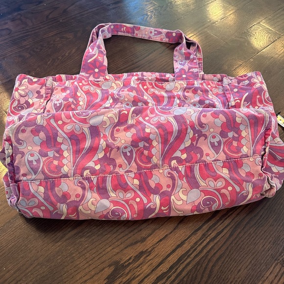 Large floral Gap canvas tote bag pink paisley vintage retro vibes - Picture 4 of 9